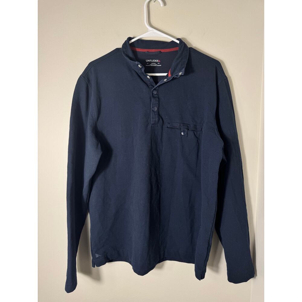 Untuckit Crewneck Pullover Long Sleeve Blue XL
